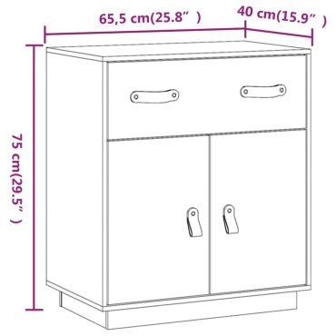 vidaXL Ντουλάπι 65,5x40x75cm από Μασίφ Ξύλο Πεύκου 1 τεμ.