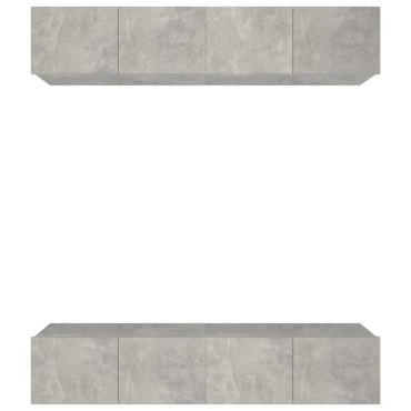 vidaXL Έπιπλα Τηλεόρασης 4 τεμ. Γκρι Σκυρ. 80x30x30cm Επεξ. Ξύλο
