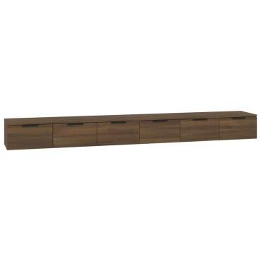vidaXL Ντουλάπια Τοίχου 2 τεμ. Καφέ Δρυς 102x30x32cm Επεξ. Ξύλο