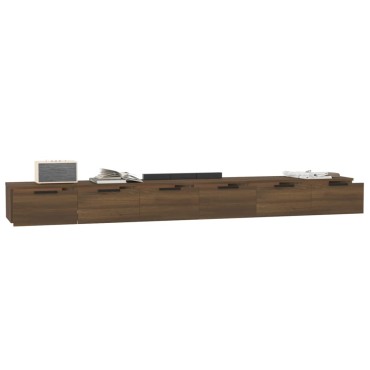 vidaXL Ντουλάπια Τοίχου 2 τεμ. Καφέ Δρυς 102x30x32cm Επεξ. Ξύλο