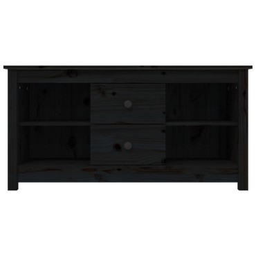 vidaXL Έπιπλο Τηλεόρασης Μαύρο 103x36,5x52cm από Μασίφ Ξύλο Πεύκου