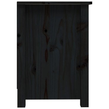vidaXL Έπιπλο Τηλεόρασης Μαύρο 103x36,5x52cm από Μασίφ Ξύλο Πεύκου