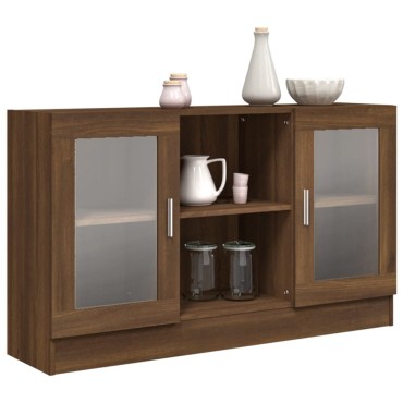 vidaXL Βιτρίνα Καφέ Δρυς 120x30,5x70cm από Επεξεργασμένο Ξύλο 1 τεμ.