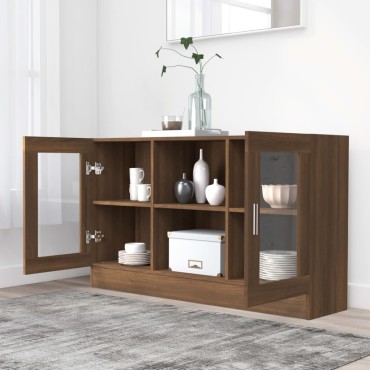 vidaXL Βιτρίνα Καφέ Δρυς 120x30,5x70cm από Επεξεργασμένο Ξύλο 1 τεμ.