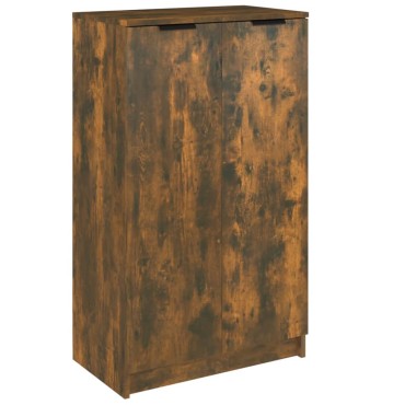 vidaXL Παπουτσοθήκη Καπνιστή Δρυς 59x35x100cm από Επεξεργασμένο Ξύλο 1 τεμ.