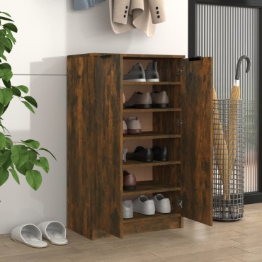 vidaXL Παπουτσοθήκη Καπνιστή Δρυς 59x35x100cm από Επεξεργασμένο Ξύλο 1 τεμ.