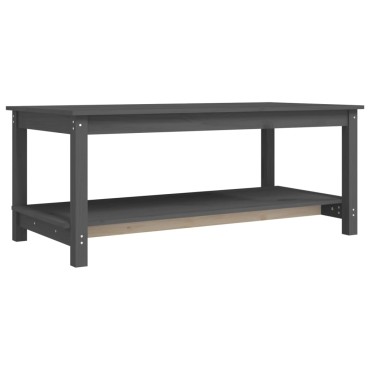 vidaXL Τραπεζάκι Σαλονιού Γκρι 110x55x45cm από Μασίφ Ξύλο Πεύκου 1 τεμ.