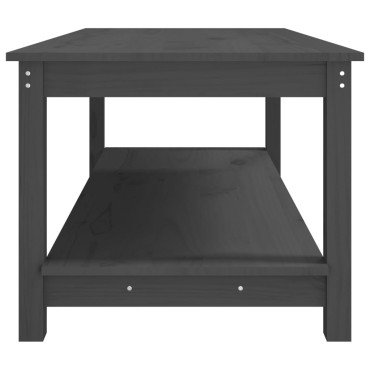 vidaXL Τραπεζάκι Σαλονιού Γκρι 110x55x45cm από Μασίφ Ξύλο Πεύκου 1 τεμ.