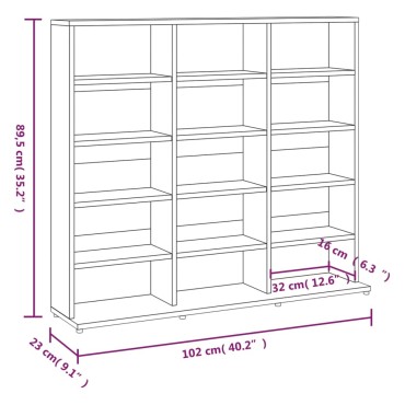 vidaXL Έπιπλο για CD Καπνιστή Δρυς 100x23x89,5cm Επεξεργασμένο Ξύλο 1 τεμ.