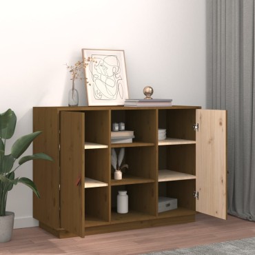 vidaXL Ντουλάπι Καφέ Μελί 100x4x75cm από Μασίφ Ξύλο Πεύκου 1 τεμ.