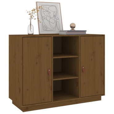 vidaXL Ντουλάπι Καφέ Μελί 100x4x75cm από Μασίφ Ξύλο Πεύκου 1 τεμ.