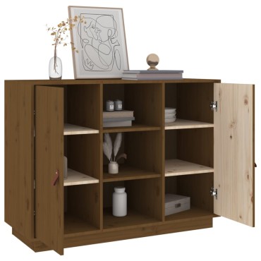 vidaXL Ντουλάπι Καφέ Μελί 100x4x75cm από Μασίφ Ξύλο Πεύκου 1 τεμ.