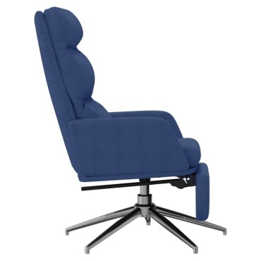 vidaXL Πολυθρόνα Relax με Υποπόδιο Μπλε Υφασμάτινη 70x77x98cm 1 τεμ.