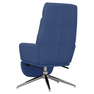 vidaXL Πολυθρόνα Relax με Υποπόδιο Μπλε Υφασμάτινη 70x77x98cm 1 τεμ.