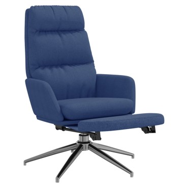 vidaXL Πολυθρόνα Relax με Υποπόδιο Μπλε Υφασμάτινη 70x77x98cm 1 τεμ.