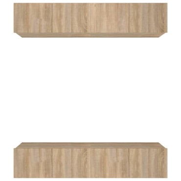 vidaXL Έπιπλα Τηλεόρασης 4 τεμ. Sonoma Δρυς 80x30x30cm Επεξ. Ξύλο
