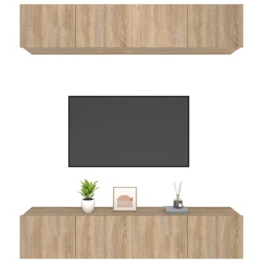 vidaXL Έπιπλα Τηλεόρασης 4 τεμ. Sonoma Δρυς 80x30x30cm Επεξ. Ξύλο