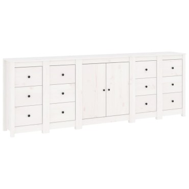 vidaXL Ντουλάπι Λευκό 230x35x80cm από Μασίφ Ξύλο Πεύκου 1 τεμ.