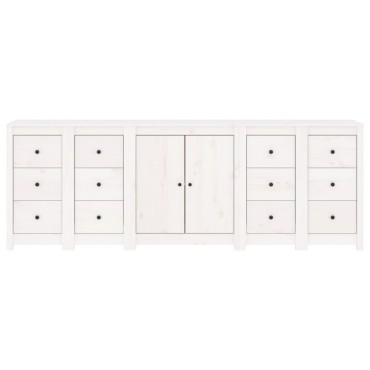 vidaXL Ντουλάπι Λευκό 230x35x80cm από Μασίφ Ξύλο Πεύκου 1 τεμ.