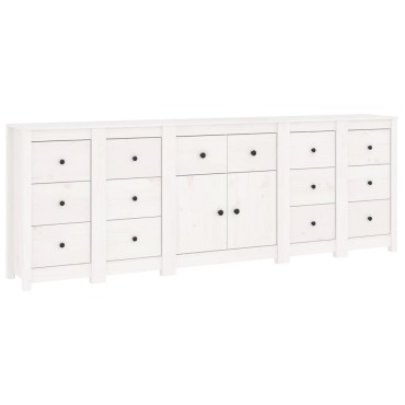 vidaXL Ντουλάπι Λευκό 230x35x80cm από Μασίφ Ξύλο Πεύκου 1 τεμ.