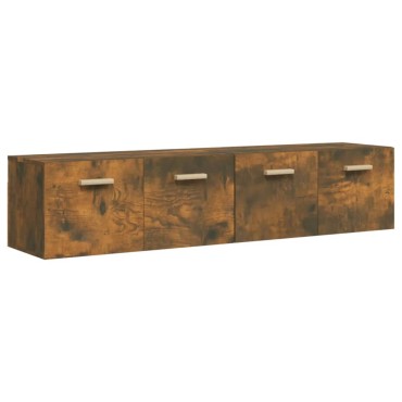 vidaXL Ντουλάπια Τοίχου 2 τεμ. Καπνιστή δρυς 80x35x36,5cm Επεξ. Ξύλο