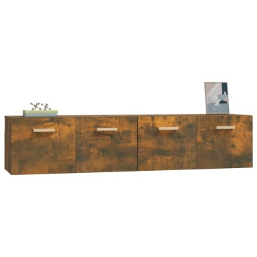 vidaXL Ντουλάπια Τοίχου 2 τεμ. Καπνιστή δρυς 80x35x36,5cm Επεξ. Ξύλο