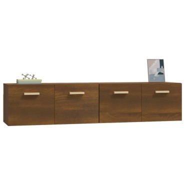 vidaXL Ντουλάπια Τοίχου 2 τεμ. Καφέ δρυς 80x35x36,5cm Επεξ. Ξύλο