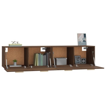 vidaXL Ντουλάπια Τοίχου 2 τεμ. Καφέ δρυς 80x35x36,5cm Επεξ. Ξύλο
