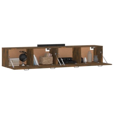 vidaXL Ντουλάπια Τοίχου 2 τεμ. Καπνιστή δρυς 100x36,5x35cm Επεξ. Ξύλο