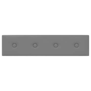 vidaXL Πάνελ Τοίχου 12 τεμ. Γκρι 60 x 15 εκ. 1,08 μ² Συνθετικό Δέρμα
