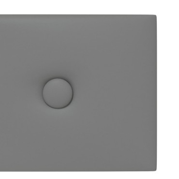 vidaXL Πάνελ Τοίχου 12 τεμ. Γκρι 60 x 15 εκ. 1,08 μ² Συνθετικό Δέρμα
