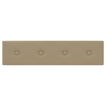 vidaXL Πάνελ Τοίχου 12 τεμ. Καπουτσίνο 60 x 15 εκ. 1,08 μ² Συνθ. Δέρμα