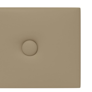 vidaXL Πάνελ Τοίχου 12 τεμ. Καπουτσίνο 60 x 15 εκ. 1,08 μ² Συνθ. Δέρμα