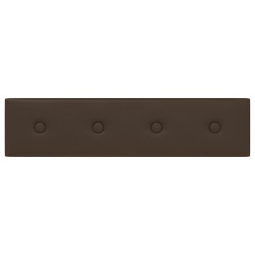 vidaXL Πάνελ Τοίχου 12 τεμ. καφέ 60 x 15 εκ. 1,08 μ² Συνθετικό Δέρμα