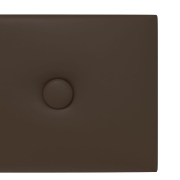 vidaXL Πάνελ Τοίχου 12 τεμ. καφέ 60 x 15 εκ. 1,08 μ² Συνθετικό Δέρμα