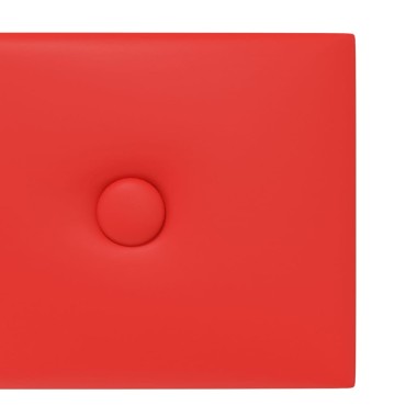 vidaXL Πάνελ Τοίχου 12 τεμ. Κόκκινα 90 x 15 εκ. 1,62μ² Συνθετικό Δέρμα