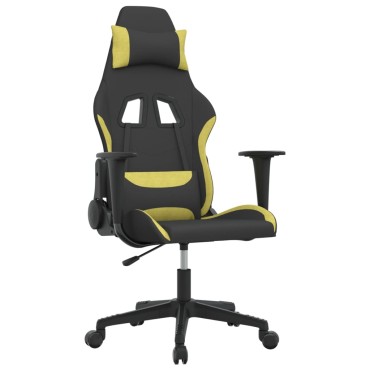 vidaXL Καρέκλα Μασάζ Gaming Μαύρο και Αν. Πράσινο Υφασμάτινη 65x58x(118-128)cm 1 τεμ.