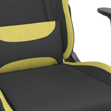 vidaXL Καρέκλα Μασάζ Gaming Μαύρο και Αν. Πράσινο Υφασμάτινη 65x58x(118-128)cm 1 τεμ.