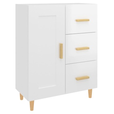 vidaXL Ντουλάπι Γυαλιστερό Λευκό 69,5x34x90cm Επεξεργασμένο Ξύλο 1 τεμ.