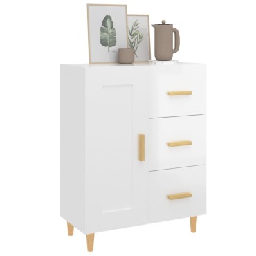 vidaXL Ντουλάπι Γυαλιστερό Λευκό 69,5x34x90cm Επεξεργασμένο Ξύλο 1 τεμ.