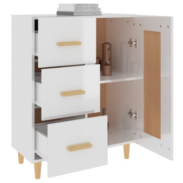 vidaXL Ντουλάπι Γυαλιστερό Λευκό 69,5x34x90cm Επεξεργασμένο Ξύλο 1 τεμ.