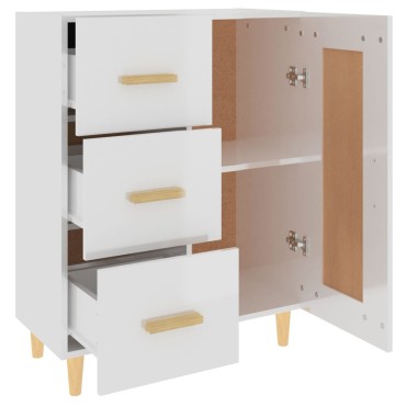 vidaXL Ντουλάπι Γυαλιστερό Λευκό 69,5x34x90cm Επεξεργασμένο Ξύλο 1 τεμ.