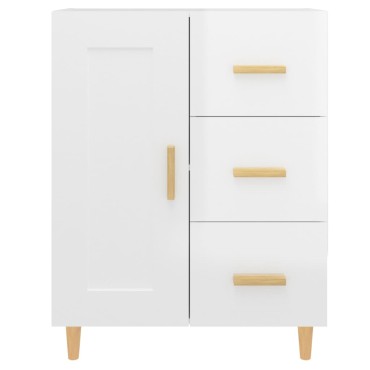 vidaXL Ντουλάπι Γυαλιστερό Λευκό 69,5x34x90cm Επεξεργασμένο Ξύλο 1 τεμ.