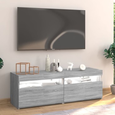 vidaXL Έπιπλο Τηλεόρασης με LED Γκρι Sonoma 120x35x40cm
