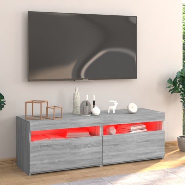 vidaXL Έπιπλο Τηλεόρασης με LED Γκρι Sonoma 120x35x40cm