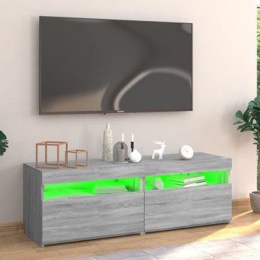 vidaXL Έπιπλο Τηλεόρασης με LED Γκρι Sonoma 120x35x40cm