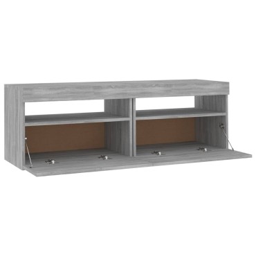 vidaXL Έπιπλο Τηλεόρασης με LED Γκρι Sonoma 120x35x40cm