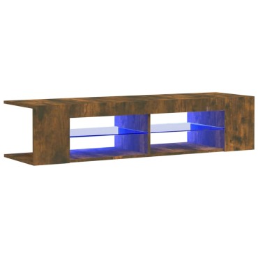vidaXL Έπιπλο Τηλεόρασης με LED Καπνιστή Δρυς 135x39x30cm