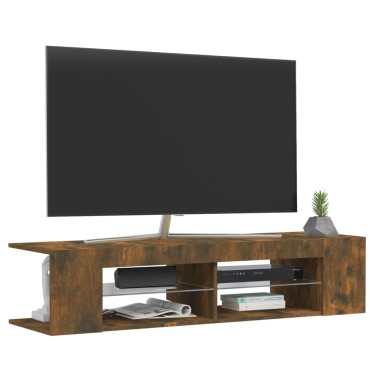 vidaXL Έπιπλο Τηλεόρασης με LED Καπνιστή Δρυς 135x39x30cm