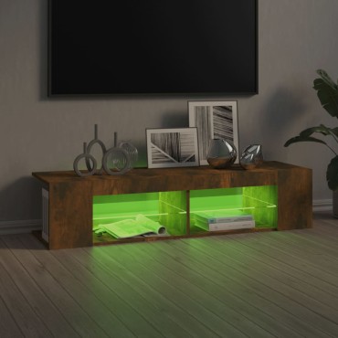 vidaXL Έπιπλο Τηλεόρασης με LED Καπνιστή Δρυς 135x39x30cm